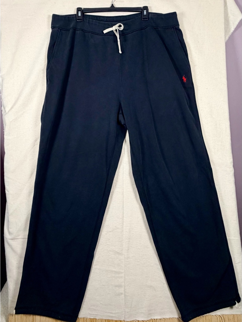 Polo Ralph Lauren Navy Sweatpants with Red Pony Embroidery